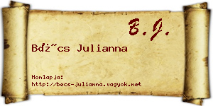 Bécs Julianna névjegykártya
