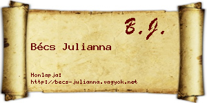 Bécs Julianna névjegykártya